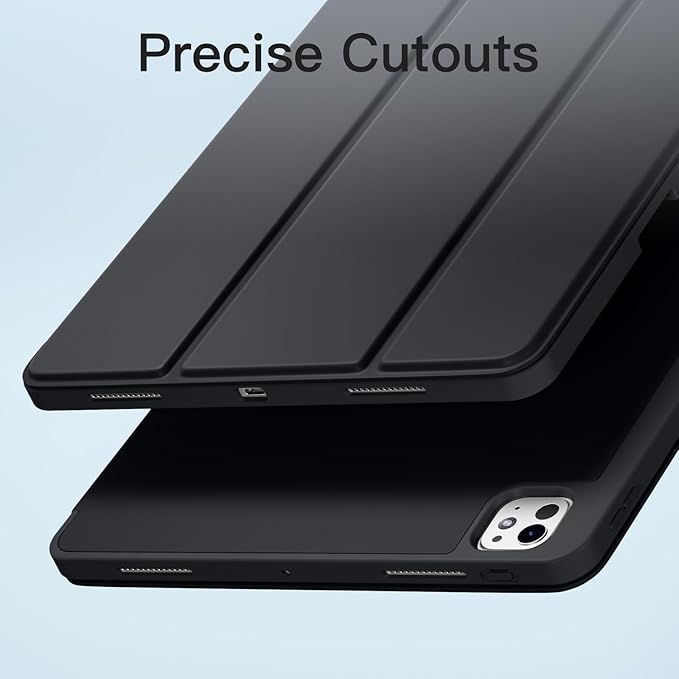Akkerds Compatible with iPad Pro 13 Inch Case (M5/M4) 2025/2024, for iPad 13 Pro Case with Pencil Holder, Slim Trifold Stand Protective Cover with Soft TPU Back, Auto Wake/Sleep (Black)