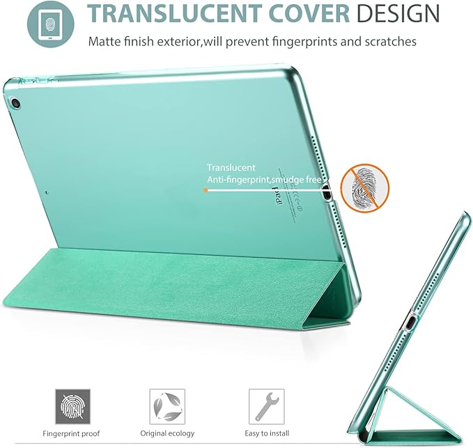 ProCase Smart Case for iPad 9.7 Inch iPad 6th/5th Generation 2018 2017(Model: A1893 A1954 A1822 A1823), Ultra Slim Lightweight Stand Cover with Translucent Frosted Back -Mint