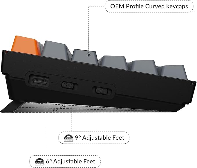 Keychron K4 96% Layout 100 Keys Wireless Bluetooth 5.1/Wired USB Mechanical Gaming Keyboard with Keychron Super Red Switch White LED Backlight N-Key Rollover for Mac Windows PC-Version 2