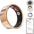 Smart Health Ring for Women Men Fitness Tracker with Heart Rate, Blood Oxygen, HRV, Sleep Monitoring, Step Counting, IP68 for iPhone and Android, No Subscription Fee (Rose Gold, 8#)