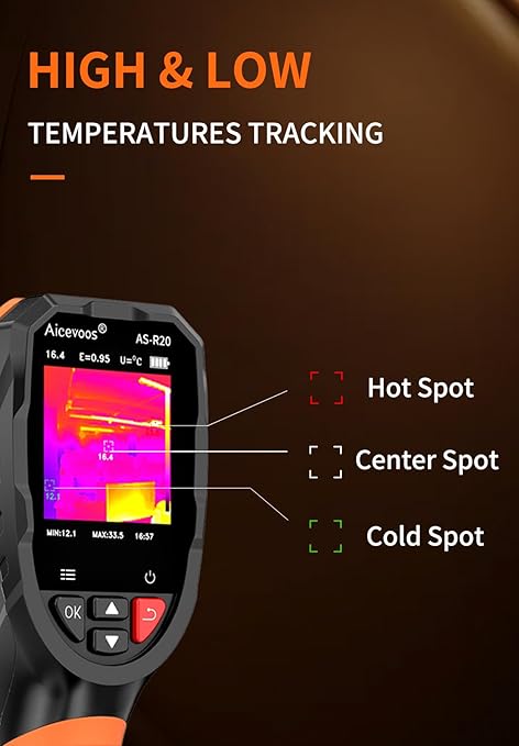 R20 Handheld Thermal Camera, Super Resolution 240 x 240, Thermal Imaging Camera with Laser Pointer, 96 x 96 IR Resolution, 25 HZ Infrared Camera, -4°F to 1022°F, 50° FOV, Thermal Imager