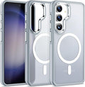 MALEWOLF for Samsung Galaxy S23 FE Case Compatible with Magsafe, Color Hybrid Design Shockproof Protection with Anti-Slip Grip, Magnetic Translucent Phone Case for Galaxy S23 FE (Grey/White)