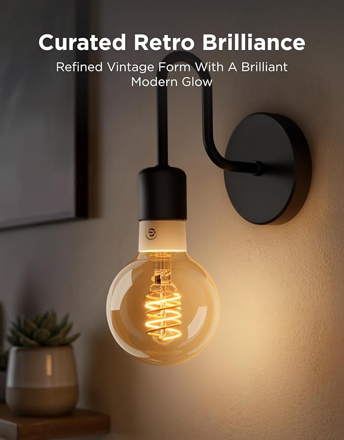 Govee Edison Bulbs, Smart Vintage Light Bulbs, RGBWW Color Changing and Tunable White, Compatible with Matter, Alexa & Google Assistant, G25 Vanity Light Bulb for Living Room Kitchen E26 Base 4 Pack