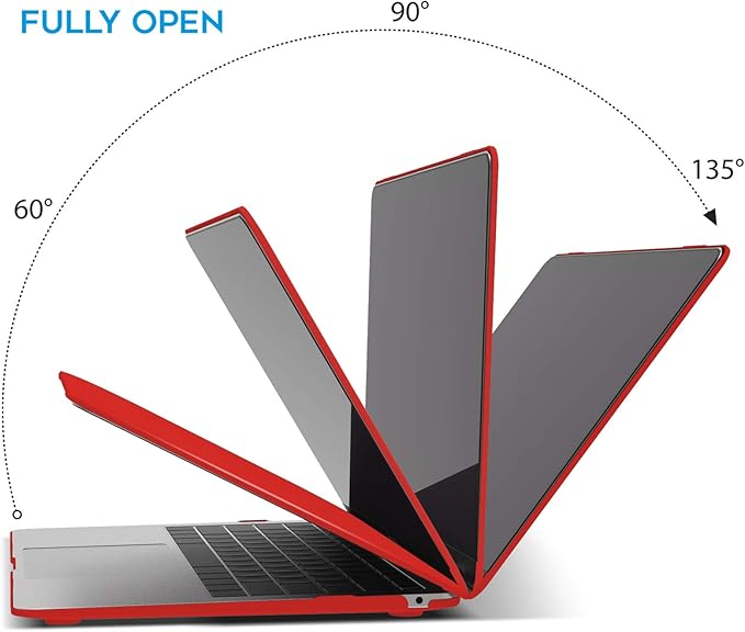 IBENZER Compatible with New MacBook Air 13 inch Case 2022 2021 2020 M1 A2337 A2179 A1932, Plastic Hard Shell Case with Keyboard Cover for Mac Retina Display with Touch ID, Red, MMA-T13RD+1A