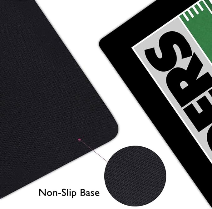 Large Gaming Mouse Pad, Mousepad with Non-Slip Rubber Base for Laptop Computer Desktop Keyboard,Football Fans Boy Husband Gift Black Design Mat