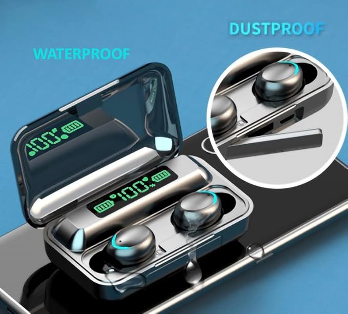 Bluetooth Wireless Headphones,TWS F9 with Noise canceling Earbuds with Mic HiFi Stereo Waterproof Sports Headset for Cell Phones and pc Sound and with 50 hrs Playtime