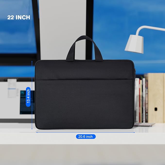 22 inch Portable Monitor Case Carrying Sleeve Compatible with ASUS Zenscreen/Most 22" Portable Monitor, Shockproof-Padded Monitor Bag with Accessory Pocket & Handle
