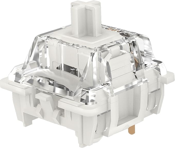 GATERON G White Pro 3.0 Pre lubed 5pin 38gf Linear Switches RGB Light for MX Mechanical Keyboard (90pcs, White)