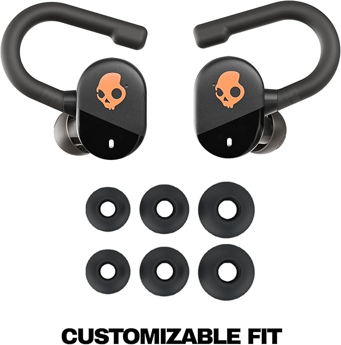 Skullcandy Push Play Active Wireless Earbuds, Bluetooth Headphones, Noise Isolating Fit, 34 Hrs Battery, Secure-Fit Over-Ear Hanger, Sweat Water Resistant, Microphone for iPhone Android - Preppy Blue
