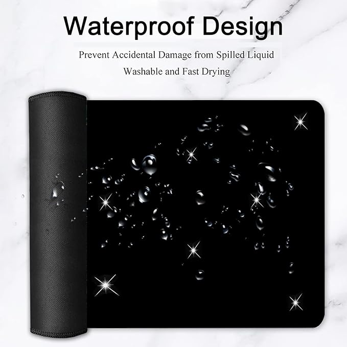 Large Mouse Pad, 31.5 x 11.8in Extended Gaming Mouse Pad with Stitched Edges,XXL Mousepad Protector Non Slip Rubber Base for Office Home Writing Mat,African American Women Black Girl,Black Desk Mat