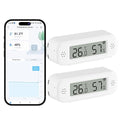 eMylo WiFi Thermometer Hygrometer Sensor, Smart Wireless Indoor Temperature Humidity Monitor with App Alerts, Free Data Storage Export, for Home Room Pet Greenhouse, Compatible with Alexa, 2 PCS