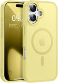 Newfuture Magnetic for iPhone 17 Case [Compatible with Magsafe] [Military Grade Drop Protection] Translucent Matte Anti-Scratch Shockproof Protective Phone Cover 6.3 Inch, Yellow
