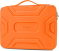 DOMISO 14 inch Laptop Sleeve with Handle, Shockproof & Waterproof EVA Protective Laptop case, Hard Laptop Sleeve for 14" HP Dell Asus Lenovo Laptop, Orange