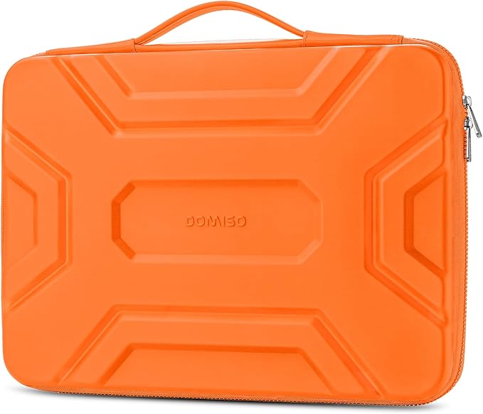 DOMISO 14 inch Laptop Sleeve with Handle, Shockproof & Waterproof EVA Protective Laptop case, Hard Laptop Sleeve for 14" HP Dell Asus Lenovo Laptop, Orange
