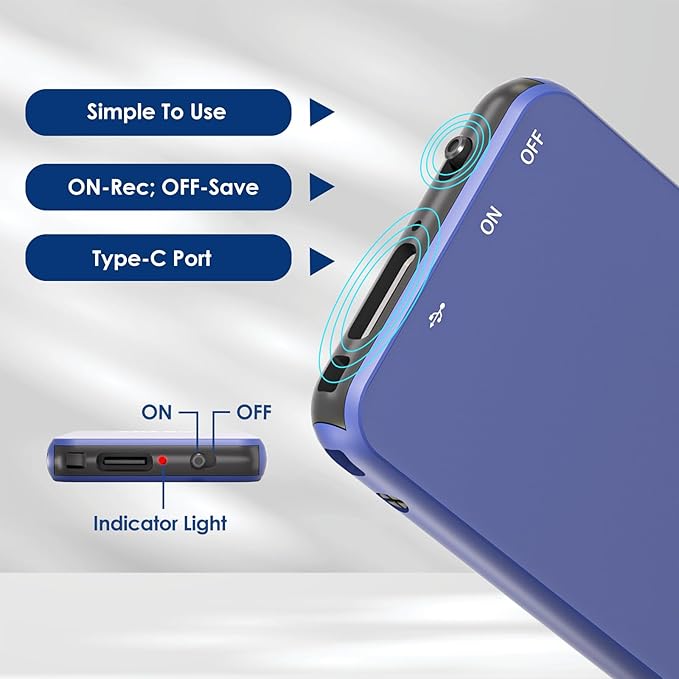 64GB Digital Voice Recorder - 1536KB Superior Sound Quality, Vormooi Premium Metal Voice Activated Recorder with 35Hrs Battey Time, Ideal for Interview Class Lecture Meeting