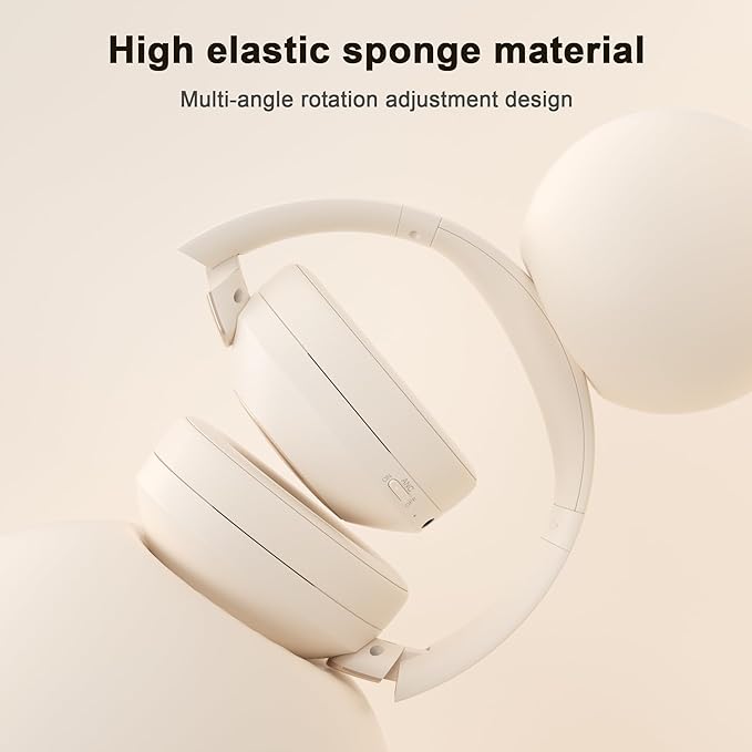 Active Noise Cancelling Headphones, 100H Playtime Headphones Wireless Bluetooth, Bluetooth Headphone with Microphone, Over- Ear Wireless Headphone with Deep Bass for Travel