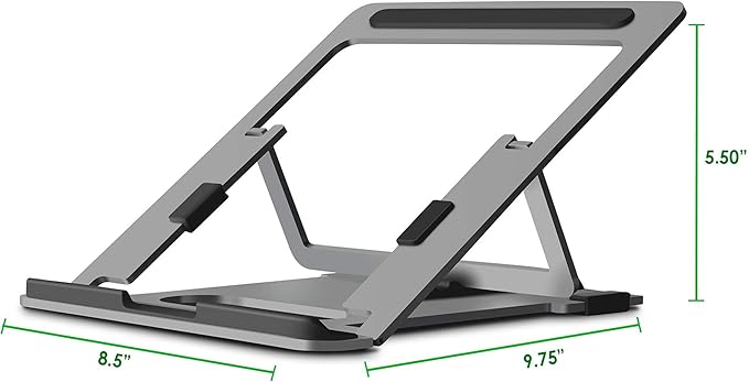 Portable Height Adjustable Folding Laptop Stand,Lightweight Anti-Slip Laptop Riser | Aluminum Notebook/Tablet Stand Compatible with MacBook Pro/Air,ipad Pro & Any Laptops
