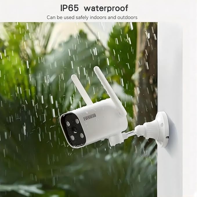 EVERSECU 2K WiFi PTZ Bullet Camera, Outdoor/Indoor, Pan/tilt, 2-Way Audio, Night Vision, Motion Detection Auto Tracking, Waterproof, Remote Access, RTSP Stream, Compatible with Alexa(4pack)