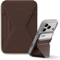 MOFT Magnetic Wallet Stand Compatible with iPhone 17/16/15/14/13/12 Series, Angle Adjustment & Magsafe Compatible MOVAS Phone Stand,Brownie