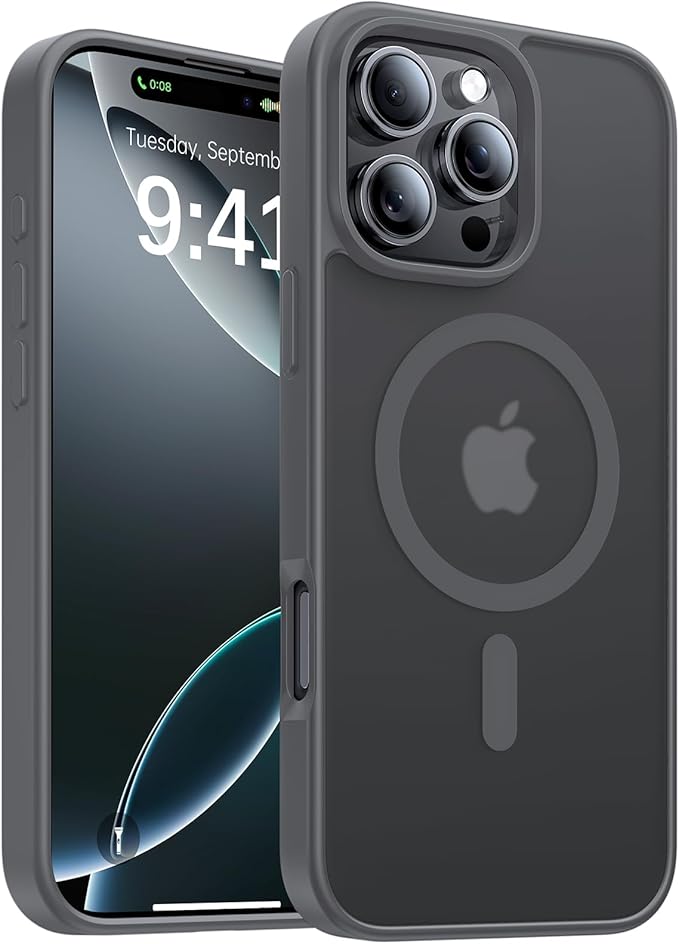 Magnetic for iPhone 16 Pro Max Case[Compatible with MagSafe][Military-Grade Drop Protection][Anti-Yellowing]Shockproof Protective Translucent Matte Cover for iPhone 16 Pro Max Phone Case,Gray