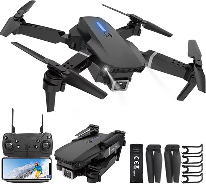 Mini Drone with Camera for Adults - Christmas Toy Gift for Beginner Age 14 Years Old - RC Quadcopter Multirotors | Foldable UAV | WiFi HD FPV Live Video | One Key Take Off/Land | Altitude Hold | Headless Mode | 360° Flip | Carrying Case (IN Black)