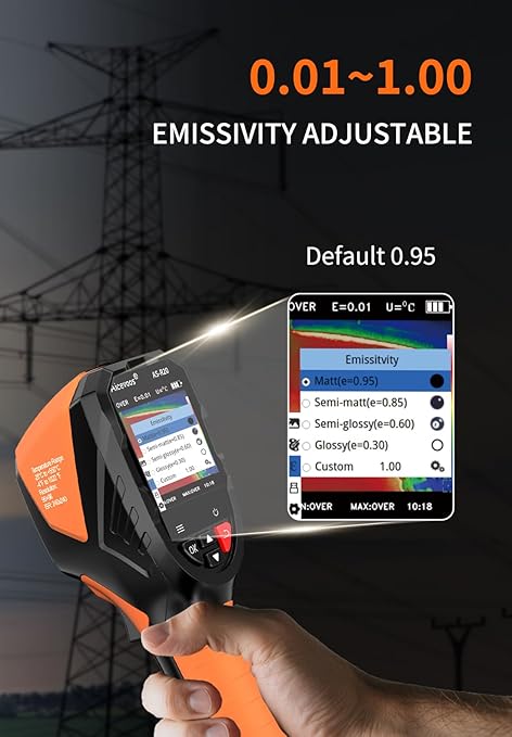 R20 Handheld Thermal Camera, Super Resolution 240 x 240, Thermal Imaging Camera with Laser Pointer, 96 x 96 IR Resolution, 25 HZ Infrared Camera, -4°F to 1022°F, 50° FOV, Thermal Imager