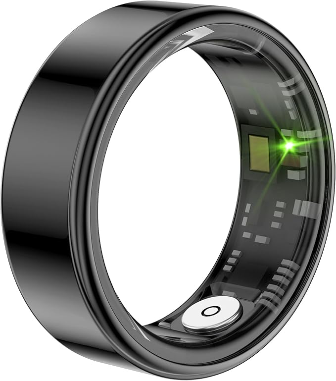 Smart Rings for Men Women Health Ring Fitness Tracker Heart Rate Monitor Sleep Tracker Pedometer Calories Step Counter Waterproof Rings Compatible with iOS Android Phones