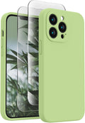 FireNova Designed for iPhone 13 Pro Max Case, Silicone [Camera Protection] Phone Case, Soft Anti-Scratch Microfiber Lining Inside, 6.7 inch, Tea Green