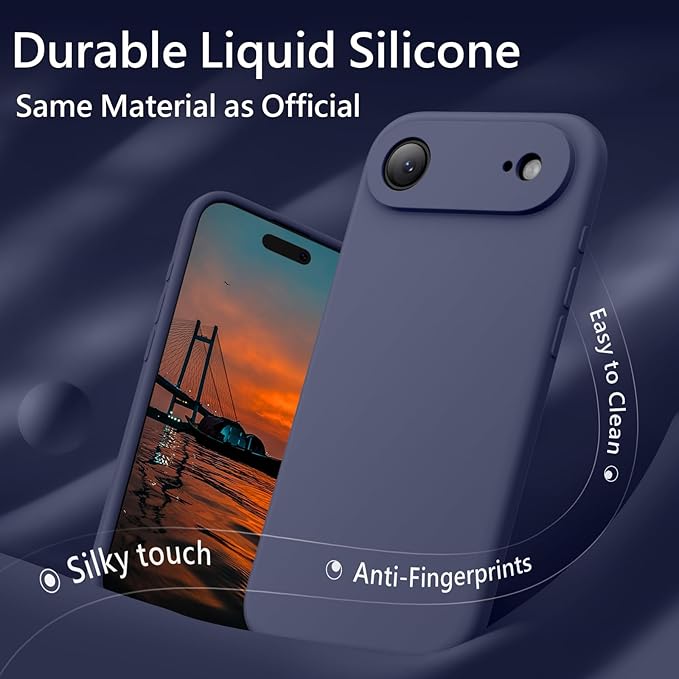 FireNova Magnetic for iPhone Air Case, Compatible with MagSafe, [Integrated Silicone Camera Control Button] [Camera Protection] Microfiber Lining Phone Case for iPhone 17 Air, 6.5", Navy Blue