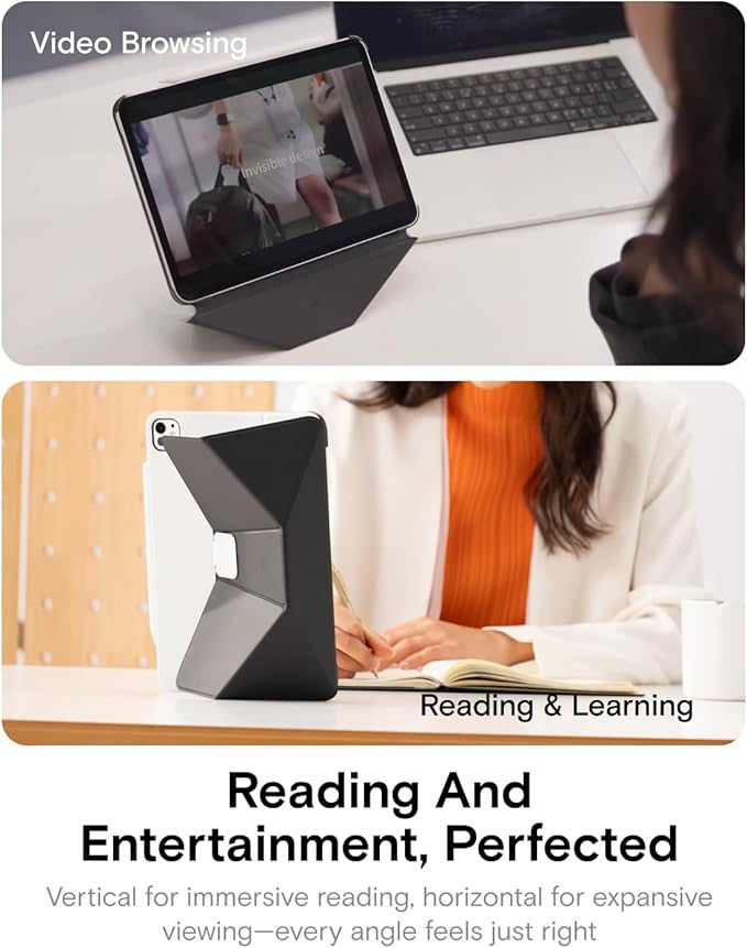 MOFT Dynamic Folio Case for iPad Pro 11"(M5 2025 / M4 2024)- [Reinforced Corner Protection] Stable Slim Magnetic Stand with 20+ Viewing Angles, Premium MOVAS Leather, Jet Black