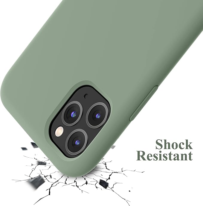 OTOFLY Compatible with iPhone 11 Pro Max Case,Ultra Slim Fit iPhone Case Liquid Silicone Gel Cover with Full Body Protection Anti-Scratch Shockproof Case (Calke Green)