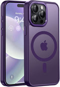 Newfuture Magnetic for iPhone 15 Pro Case [Compatible with Magsafe] [Military Grade Drop Protection] Translucent Matte Anti-Fingerprint Shockproof Phone Case for iPhone 15 Pro 6.1 inch, Deep Purple