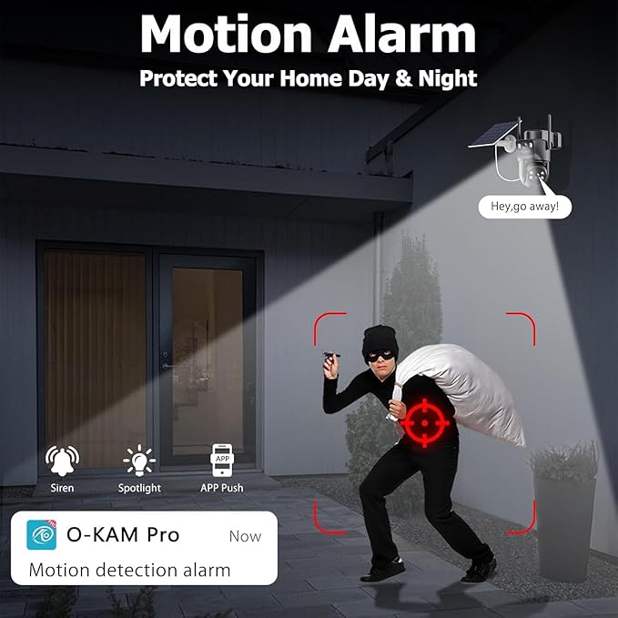 Dual Lens Solar Security Cameras Wireless Outdoor, 5G/2.4G WiFi 6, 360° View Pan/Tilt Home Security Camera with 6MP Color Night Vision, Motion Detection, 2-Way Audio, Spotlight Siren, Easy to Install