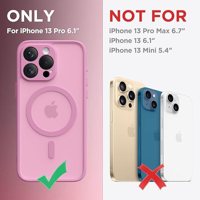 CAPRRO Magnetic for iPhone 13 Pro Max Case, [Compatible with MagSafe] [Full Camera Protection] Shockproof Protective Slim Translucent Matte Phone Case for iPhone 13 Pro Max 6.7'', Grape Purple