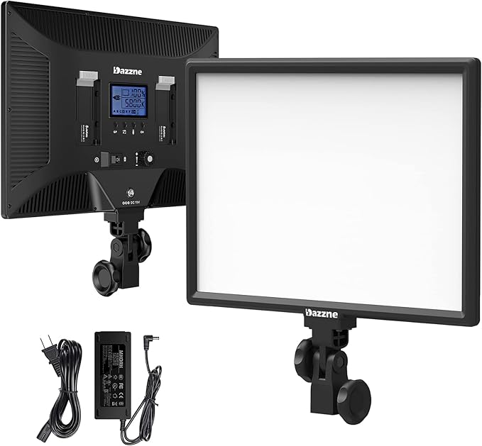 D50 Ultra Thin Bi-Color Led Video Light,45W 3600Lux 3000K-8000K CRI96+,Dimmable 15.4inches Soft Key Light with LCD Display, Panel Light for YouTube/Photography/Video Shooting/Live Streaming