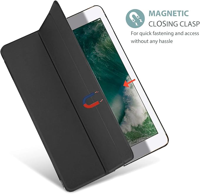 ProCase Smart Case for iPad Pro 12.9 Inch 1st and 2nd Generation (2015 and 2017 Model), Stand Cover Support Auto Sleep/Wake -Black