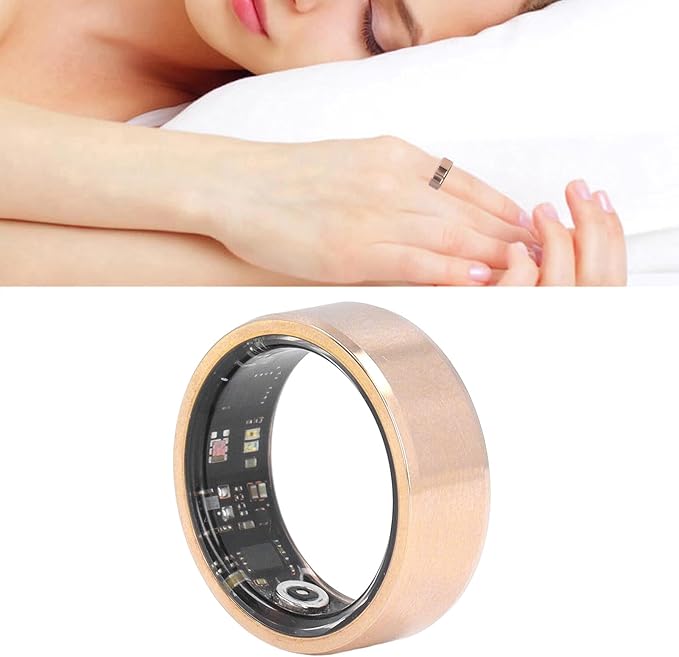 Smart Ring Fitness Tracker for Women & Men, IP68 Waterproof Wearable Health Tracker Ring with Sleep Monitoring Step Counting Camera Control Heart Rate Body Temperature