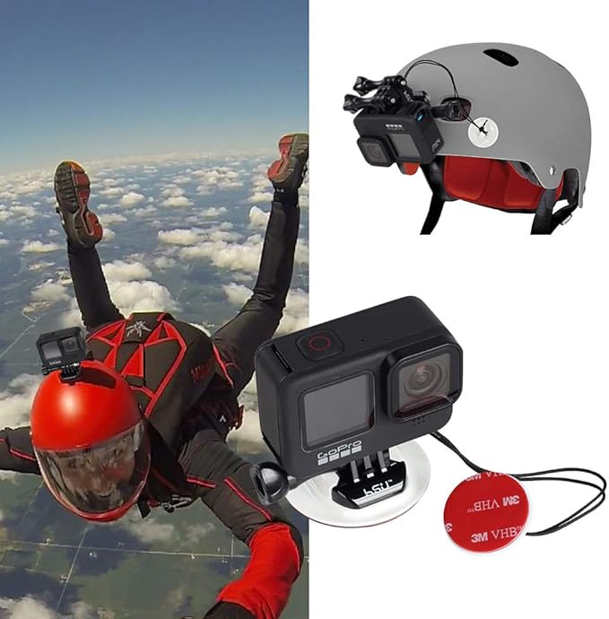 HSU Surf Mounts and Accessories for Ski, Snorkeling, Surfing, Wakeboarding Fitting GoPro Hero 13,12,11,10,9,8,7,6,5 Black, Silver, AKASO Campark, and Other Action Cameras (Surfing Kit)