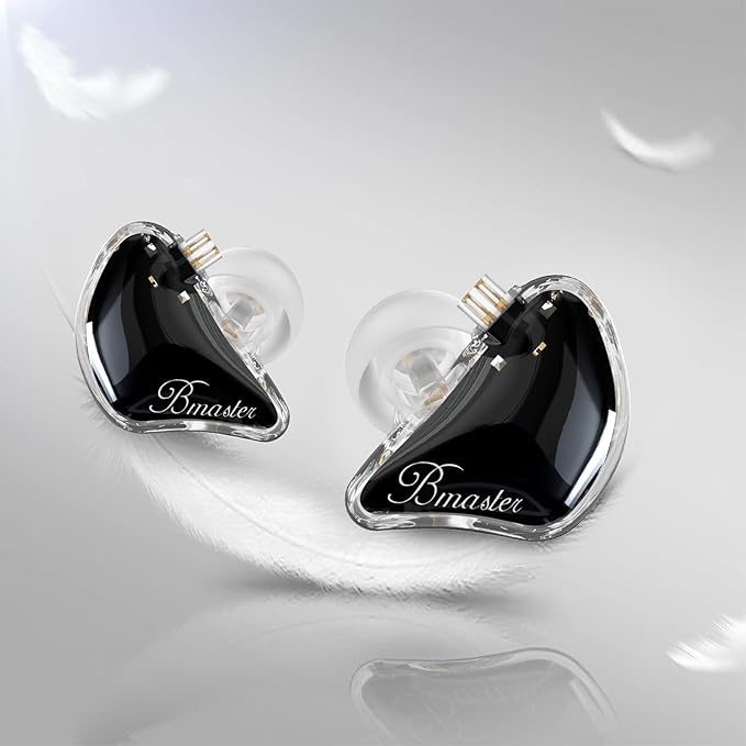 BASN Bmaster 2Pin Triple Drivers in Ear Monitor Headphones for Musicians, Professional IEMs with Case and Detachable Cables (Black)