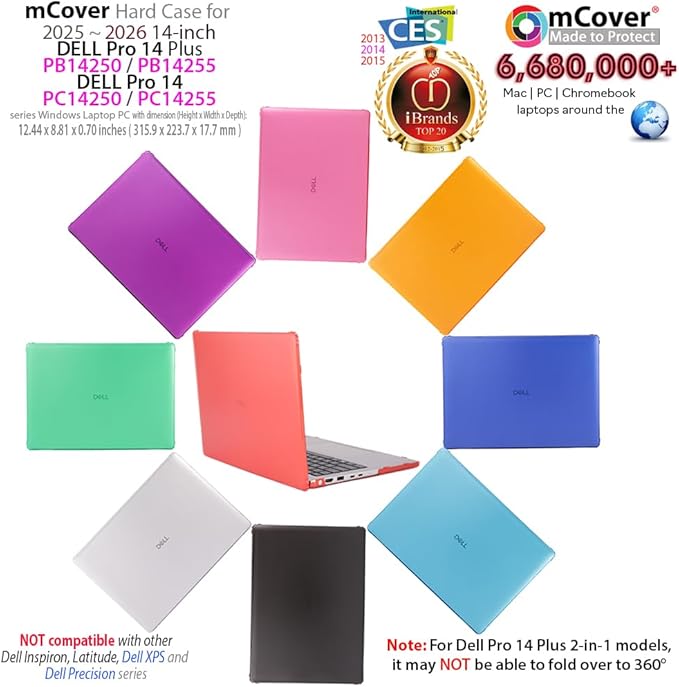 mCover Case ONLY Compatible for 2025-2026 14" Dell Pro 14 Plus PB14250 PB14255 and Pro 14 PC14250 PC14255 Windows PC (NOT Fitting Any Other Dell Models) - Orange