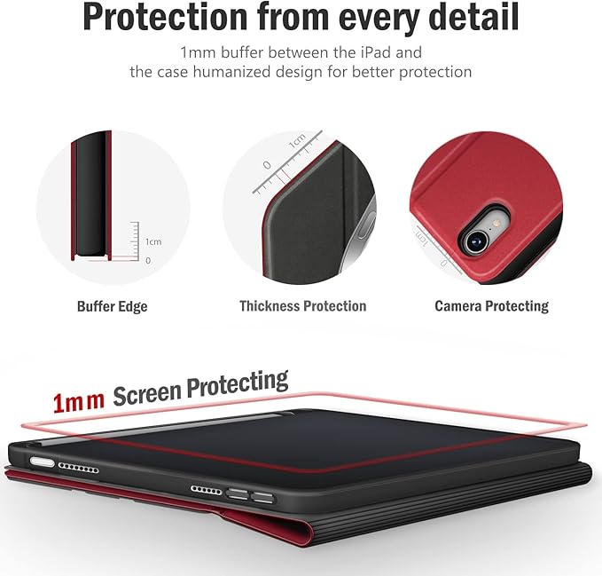 Antbox Case for iPad mini 7 A17 Pro, iPad mini 7th/6th Generation Case (2024/2021) with Pencil Holder Vegan Leather Smart Cover with Auto Sleep/Wake Stand Function
