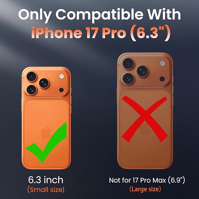 Strong Magnetic for iPhone 17 Pro case with Camera Lens Protector [10Ft Military-Grade Protection] Compatible with fit MagSafe Shockproof Slim Thin Cover case for iPhone 17 Pro 6.3 inch, Red