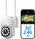 CAMCAMP Outdoor Security Camera Wireless Cameras for Home Security, 2K 360° View Pan/Tilt, Auto Human Tracking, 2.4G& 5G WiFi, Three Night Vision, Two-Way Talk, Indoor, IP66, Support SD Storage (1, W)