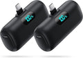 [2-Pack] Mini Portable Charger 5000mAh Power Bank,3A PD USB C Cell Phone Portable Power, LCD Display Battery Pack Compatible with iPhone 17/17 Air/16/16 pro/15/15 pro Max/Android/Samsung/Moto/LG etc