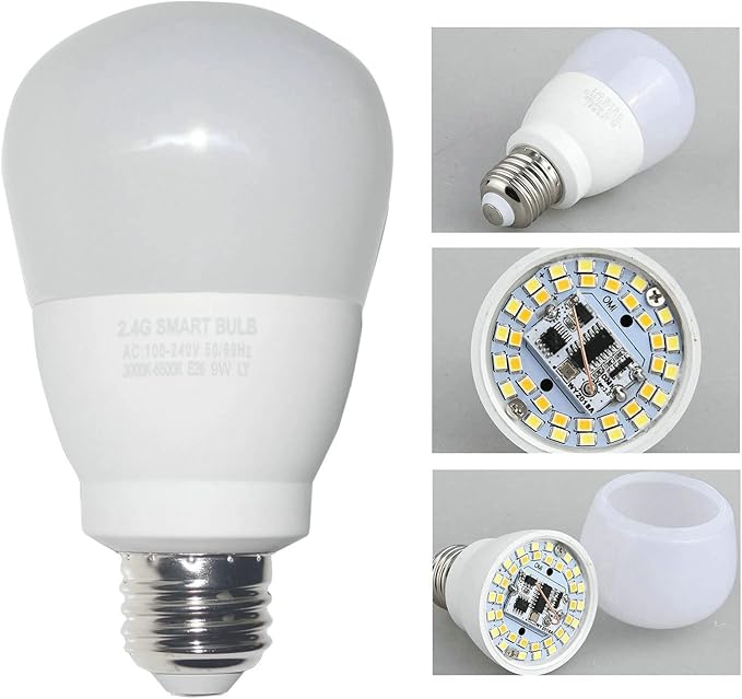 Smart Led Light-Bulb Dimmable with Remote-Control E26 9W Light Bulbs Adjustable Color Temperature (Warm/Cool) and Brightness, 2 Pack (2 Bulbs + 1 Remote)