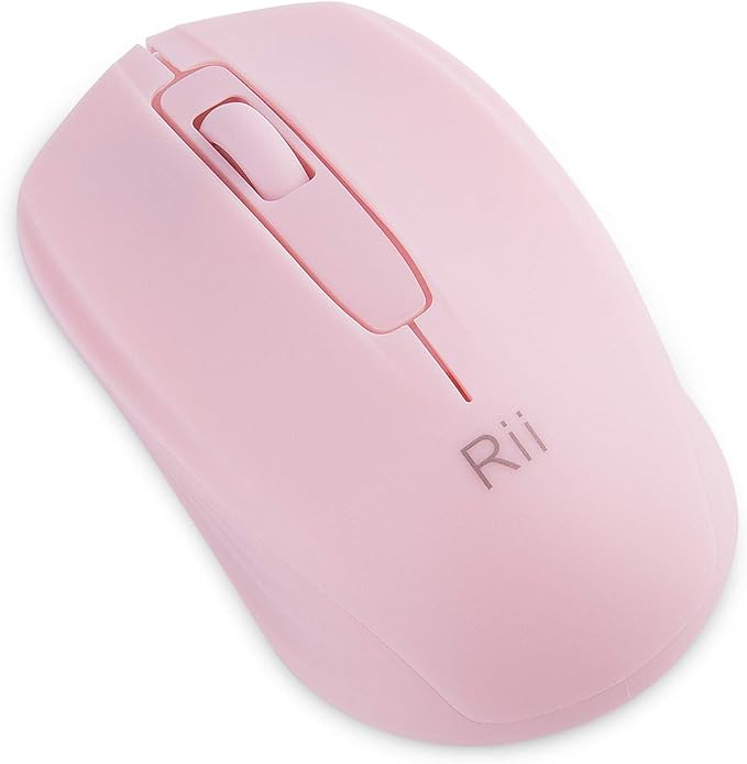 Rii Wireless Mouse,2.4G Portable Computer Mice for PC, Laptop, Windows,Office Included Wireless USB dongle (Pink)