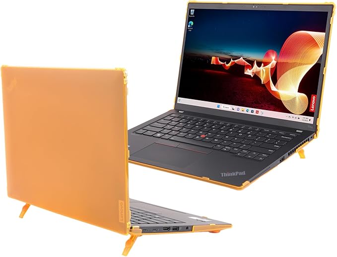 mCover Hard Case ONLY Compatible for 2023-2024 14" Lenovo ThinkPad T14s Slim Gen 3 / Gen 4 Windows PC (with 180° Hinge, NOT Fitting Any Other Lenovo Models) - Orange