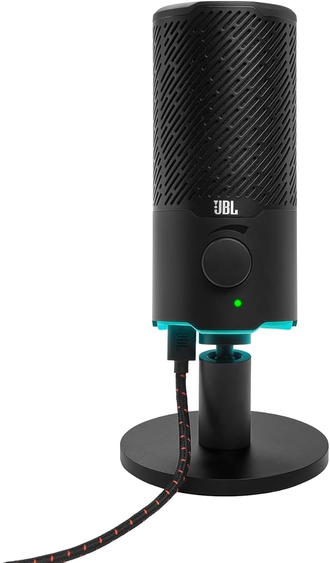 JBL Quantum Stream: Dual Pattern Premium USB Microphone for Streaming, Recording and Gaming, Voice Monitoring with Easy Volume Control, Universal mounting (Black)