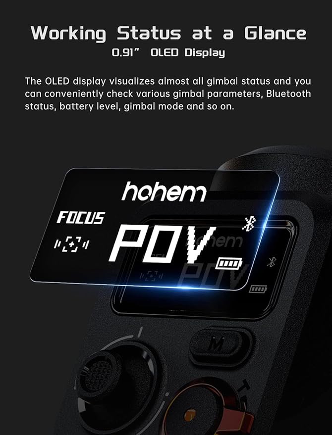 Hohem iSteady M6 Kit Smartphone Gimbal Stabilizer 3-Axis with Magnetic Fill Light/AI Tracking Sensor for iPhone Android with 0.91-inch OLED Display Max Payload 400g