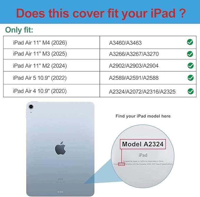 Compatible with iPad Air 11 Inch Case 8th/7th/6th Generation (M4/M3/M2) 2026/2025/2024, for iPad Air 5th/4th Generation Case 10.9 Inch 2022/2020 with Pencil Holder & Card Slots - Gradation